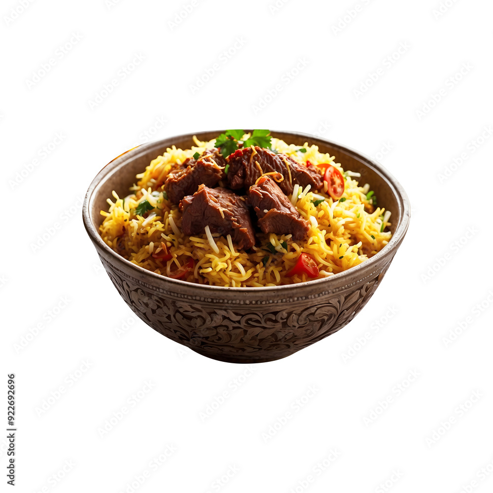 Dinner Delight Delicious Beef Biryani Isolated on a Transparent Background. Ramadan dinner, spicy, indian food, Iftar meal,
Dinner Delight Delicious Beef Biryani Isolated on a Transparent Background. Ramadan dinner, spicy, indian food, Iftar meal,