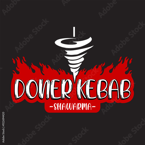 Doner kebab logo for restaurants and markets. Shawarma kebab logo template. EPS10 vector illustration.