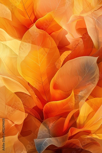 Wallpaper Mural Colorful golden fruit shapes in abstract vector art with a warm autumn palette Torontodigital.ca
