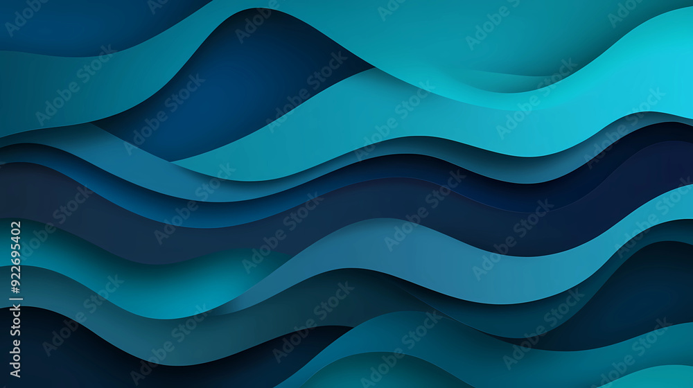 Fototapeta premium Undulating Colors: Teal, Dark Blue, and Slate in Motion