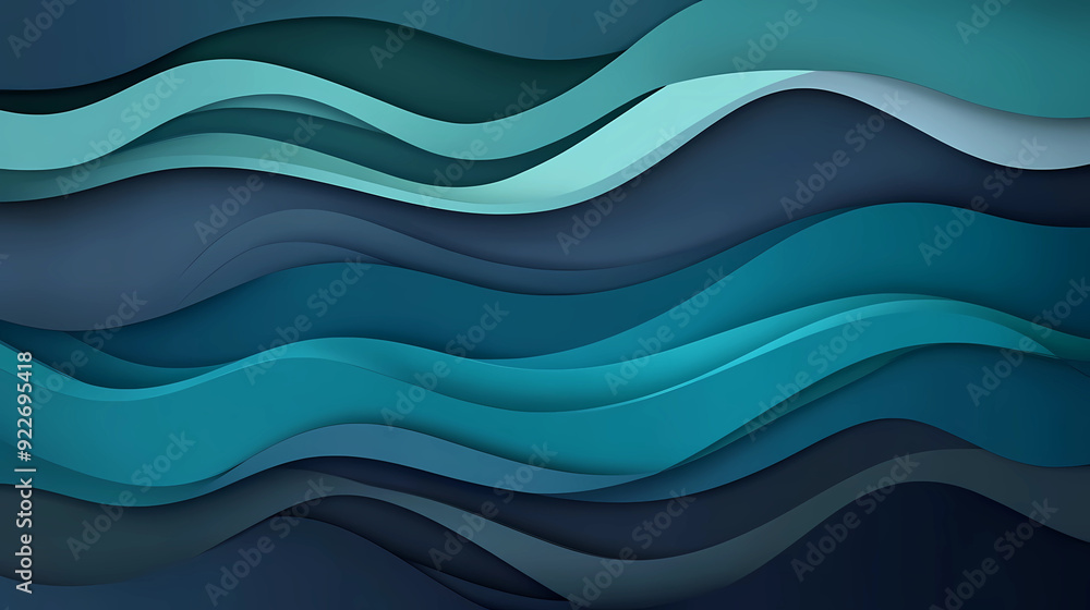 Modern Flow: Dynamic Waves in Teal, Dark Blue, and Slate Gray Modern Flow: Dynamic Waves in Teal, Dark Blue, and Slate Gray