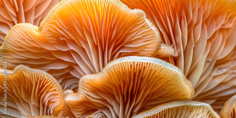 Macro Photography of Fungal Gills, Natural Design Macro Photography of Fungal Gills, Natural Design