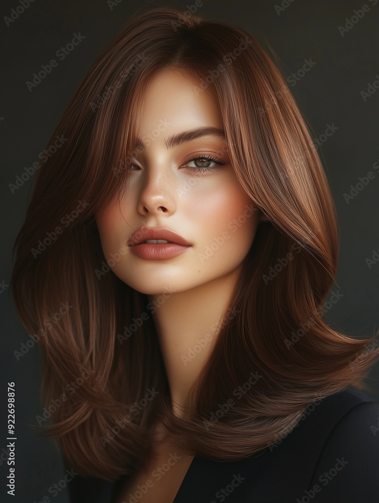 Naklejka premium A model with chestnut brown hair