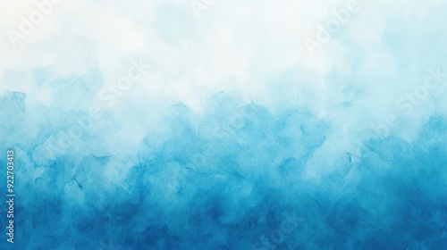 Abstract watercolor textured background with a blue gradient blending into white, evoking a calm and serene atmosphere.