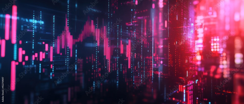 Abstract Digital Data Visualization with Pink and Blue Lines and Numbers Abstract Digital Data Visualization with Pink and Blue Lines and Numbers