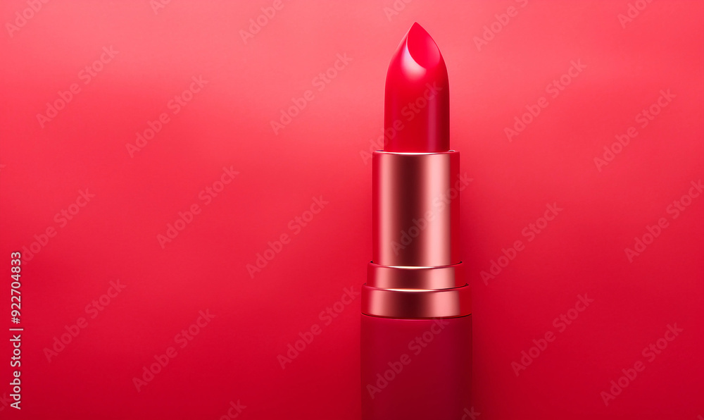 Red Lipstick on Pink Background Red Lipstick on Pink Background