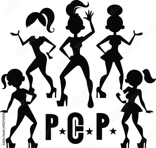 PCP Dance Abstract Silhouette Vector Graphics Pack