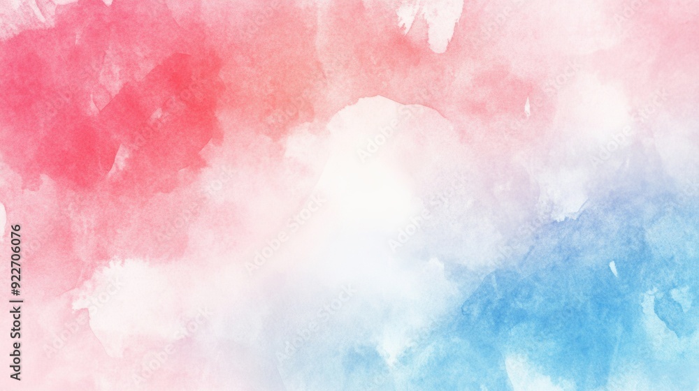 Fototapeta premium A watercolor abstract piece blending red, white, and blue colors with a soft and airy look.