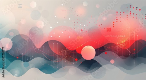 Abstract Waves of Colorful Graphs and Shapes in Digital Art Display