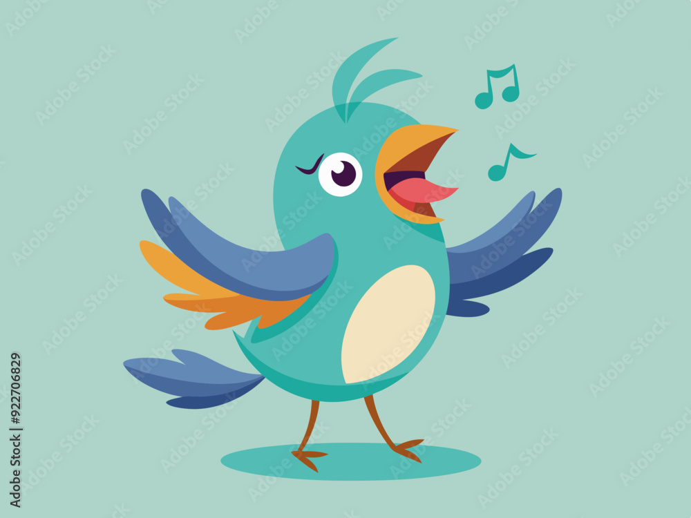 Personnage de dessin animé vectoriel dessiné à la main d’oiseau chanteur sur fond isolé. Happy Songbird pour la décoration, l’impression, la carte, le papier, le flyer, le signe, le textile, le design Personnage de dessin animé vectoriel dessiné à la main d’oiseau chanteur sur fond isolé. Happy Songbird pour la décoration, l’impression, la carte, le papier, le flyer, le signe, le textile, le design