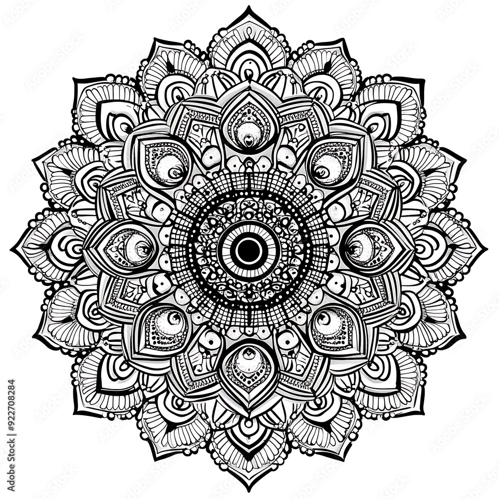 Fototapeta premium Minimal elegant mandala design pattern