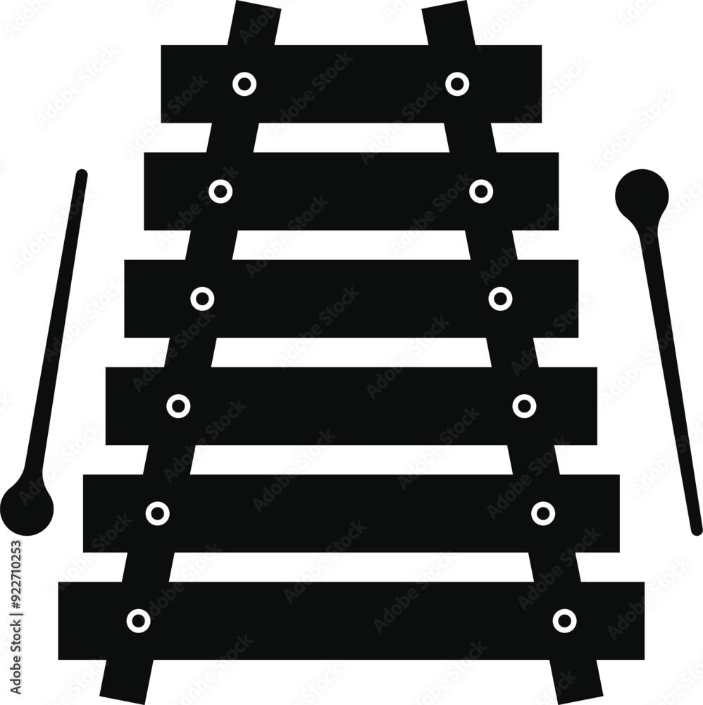Xylophone Music Instrument Illustration Icon. Xylophone Music Instrument Illustration Icon.