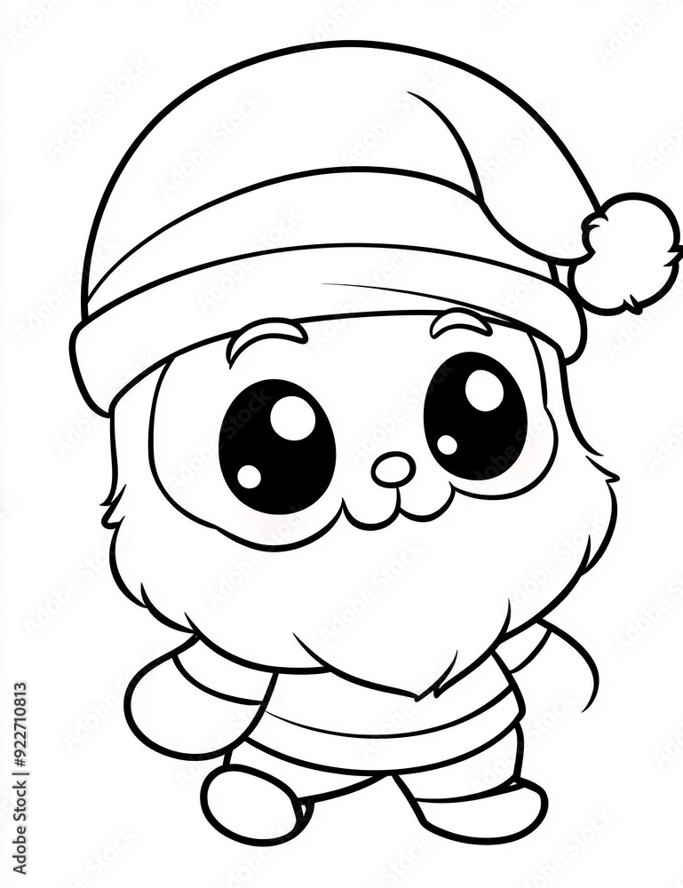 Fototapeta premium coloring page of a cute santa claus