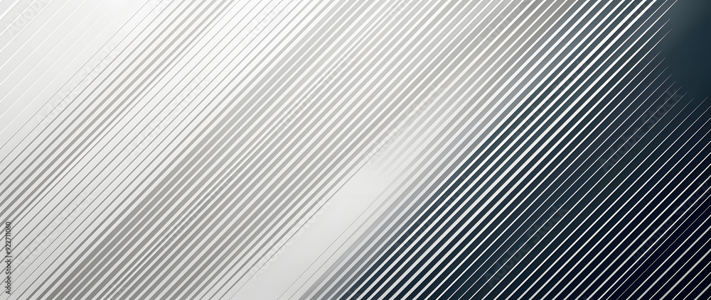 Obraz premium Abstract thin diagonal lines background. Slanted parallel white and grey stripes wallpaper. Vector geometric tech template texture for banner, poster, presentation, brochure, print, flyer, card, cover