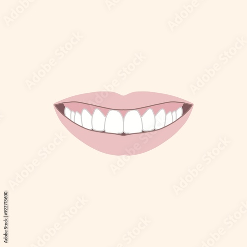 Foto Boca sana sonriendo estilo vector con colores neutros