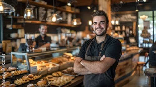 The smiling bakery barista