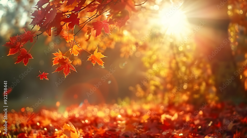 Maple tree leaves in sunlight during autumn Maple tree leaves in sunlight during autumn