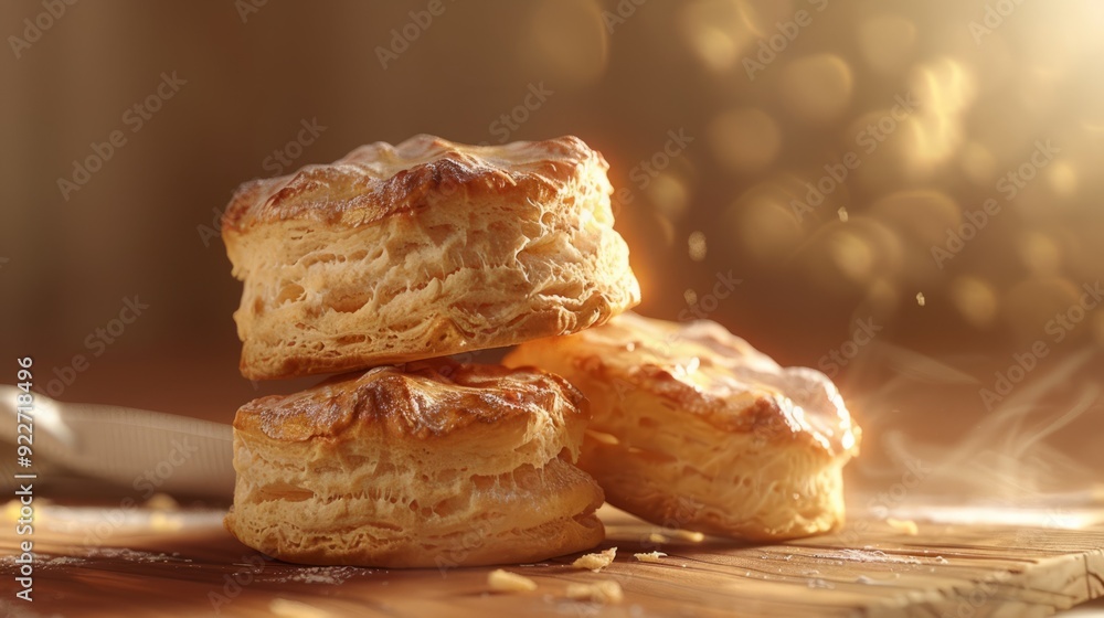 Crispy homemade biscuits with a perfectly golden exterior and fluffy interior Crispy homemade biscuits with a perfectly golden exterior and fluffy interior