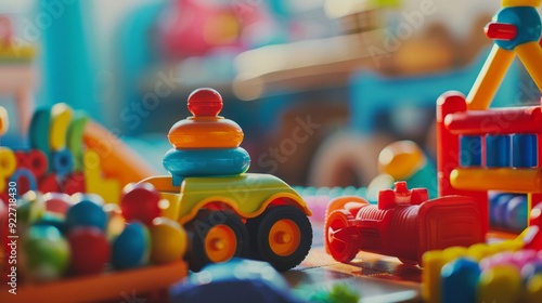 Wallpaper Mural Detailed close-up of educational toys stimulating sensory development and creativity in young children, showcasing effectiveness Torontodigital.ca