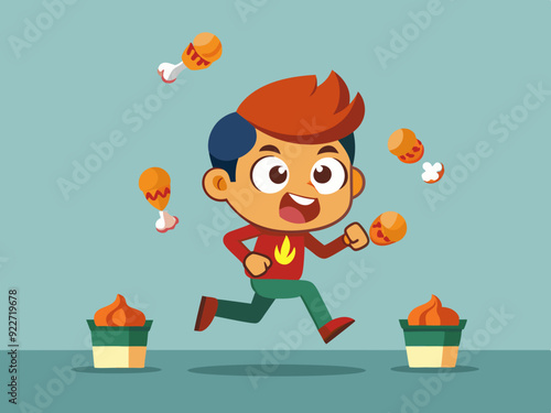 Ensemble de cuisses de poulet mangées, animation de jeu de séquence, étapes animées de manger des pilons frits
