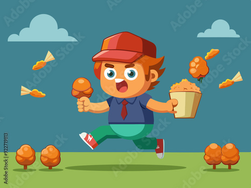 Ensemble de cuisses de poulet mangées, animation de jeu de séquence, étapes animées de manger des pilons frits