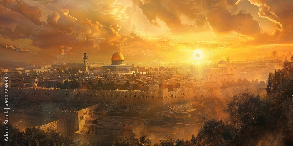 Fototapeta premium Sunrise over Jerusalem