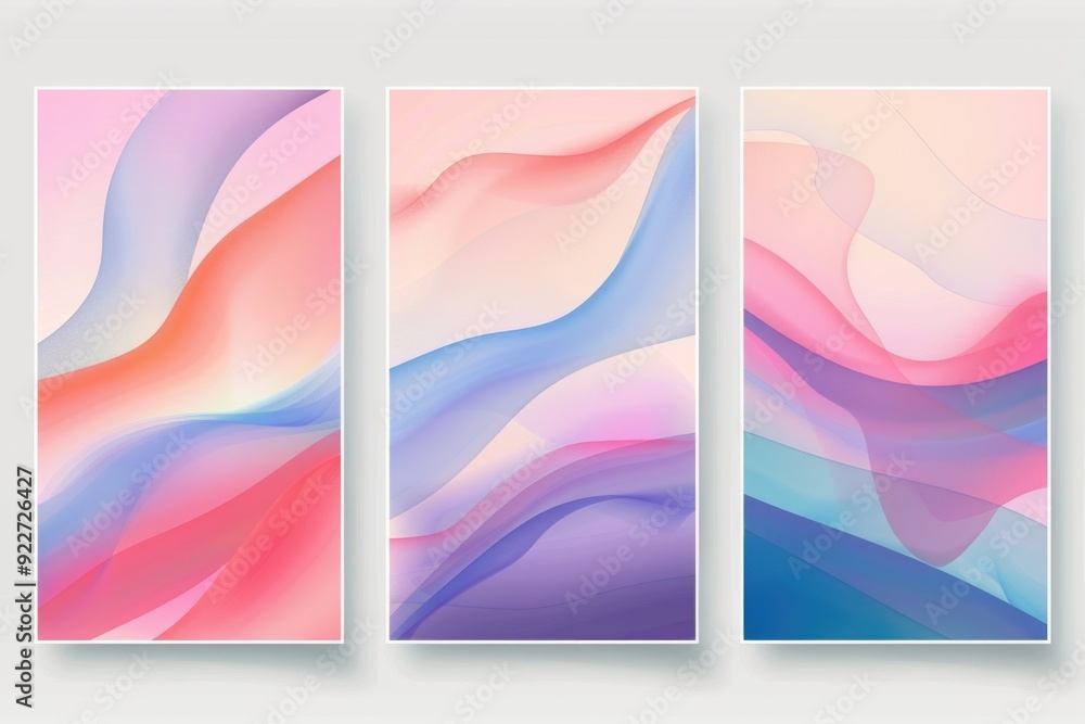Obraz premium Three abstract shape banners stacked vertically