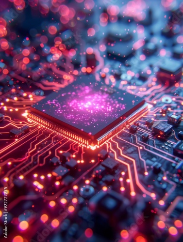 AI. Circuit board. Technology background. Central Computer Processors CPU concept. Motherboard digital chip. Tech science background. Integrated communication processor