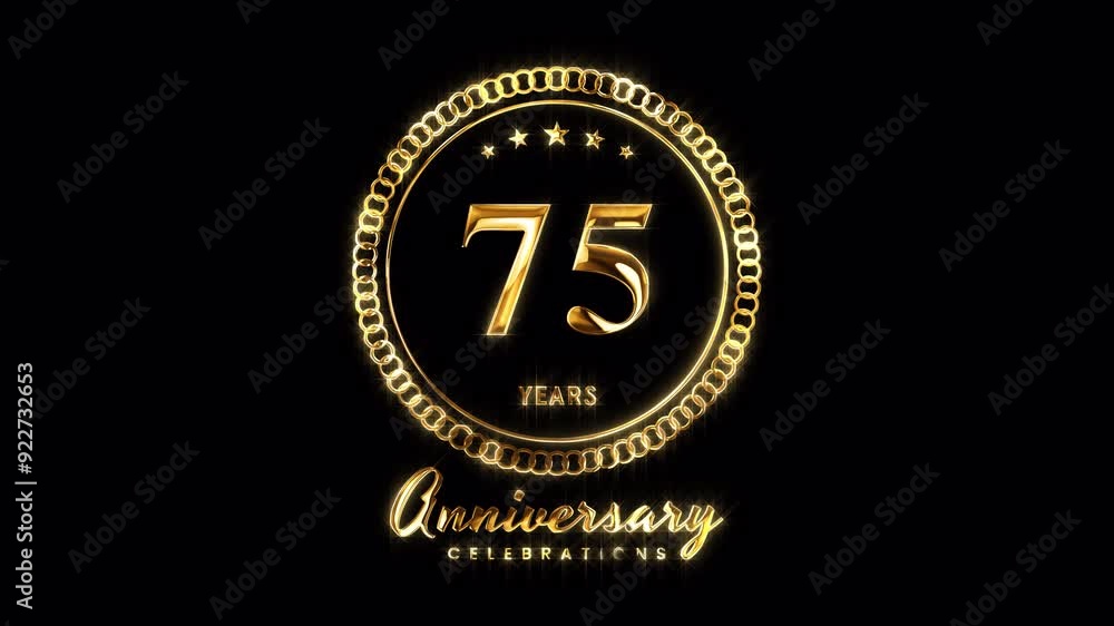 75th Anniversary Celebration. Happy 75 Years Anniversary Animation in Gold Color on the Transparent Background, Alpha Channel. Great for greetings, celebrations, events, and gifts. 75th Anniversary Celebration. Happy 75 Years Anniversary Animation in Gold Color on the Transparent Background, Alpha Channel. Great for greetings, celebrations, events, and gifts.