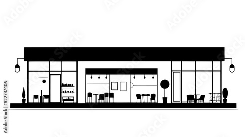 Cultural center with rooms for exhibitions, performances, and events, vector illustration art