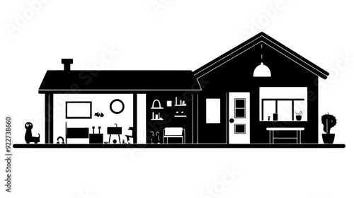Pediatric clinic with child-friendly exam rooms, play area, and administrative offices, vector illustration art