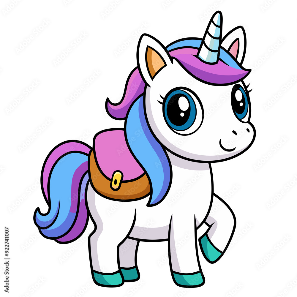 kawaii unicorn with pink backpack kawaii unicorn with pink backpack