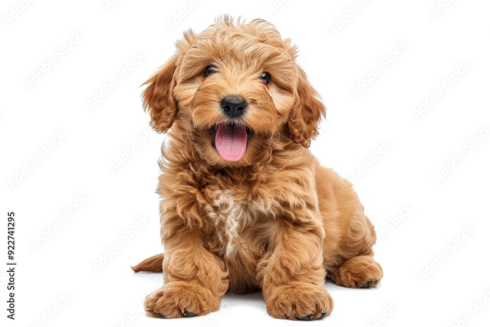 A small brown dog sitting on the floor, providing a warm and cozy atmosphere A small brown dog sitting on the floor, providing a warm and cozy atmosphere