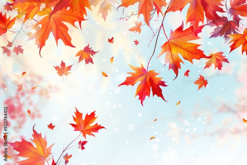 A bunch of leaves blowing in the air, creating a natural whirlwind