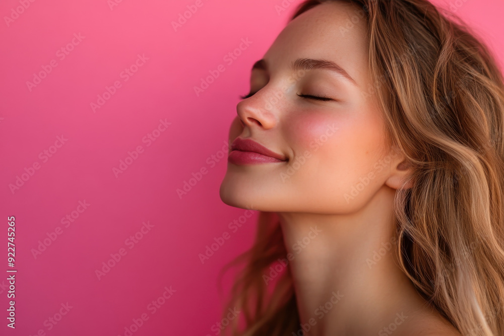 A close up of a woman's face with her eyes closed A close up of a woman's face with her eyes closed