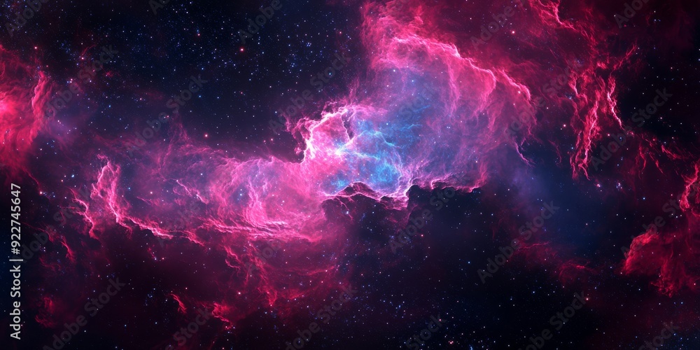 Obraz premium Witness a stunning view of a colorful nebula, showcasing breathtaking vibrant colors and cosmic beauty
