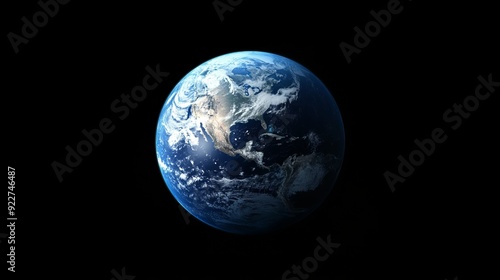 Stunning view of planet Earth from outer space, showcasing a glowing globe with vivid blue oceans and swirling clouds against the vast darkness of the cosmos.