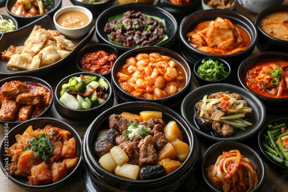 Various Korean Home-style Side Dishes - generative ai Various Korean Home-style Side Dishes - generative ai