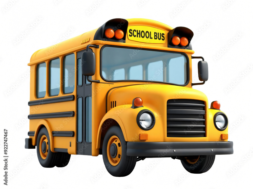 3d yellow school bus isolated on white background 3d yellow school bus isolated on white background