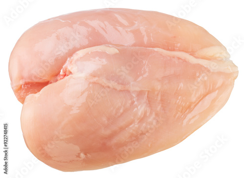 Raw chicken meat or chicken fillets isolated on white background. File contains clipping path.