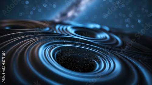 Gravitational waves propagating through space-time from black hole collision, space-time waves, relativity verification