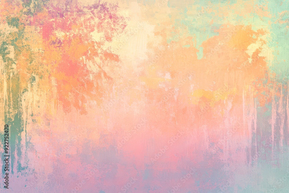 Soft pastel landscape with trees in a serene twilight setting Soft pastel landscape with trees in a serene twilight setting