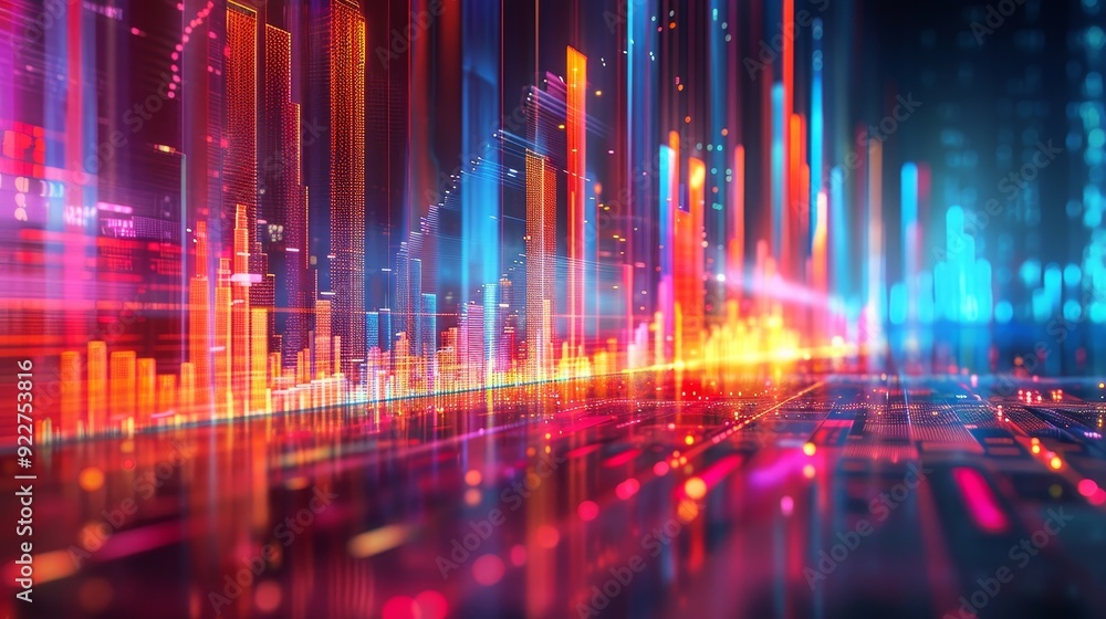 Digital Business Growth: Vibrant Service Performance Charts Illustration Digital Business Growth: Vibrant Service Performance Charts Illustration