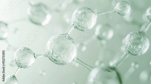 Wallpaper Mural Microscopic Water World:Vibrant Water Molecule Macro - High-detail, hyper-realistic close-up of water molecules in vibrant green against a bokeh background Torontodigital.ca