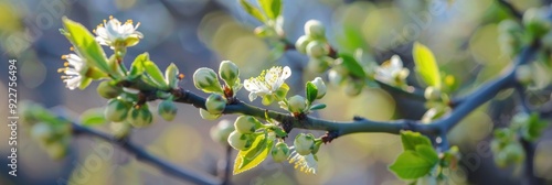 Applying a natural pesticide to a fruit tree in early spring