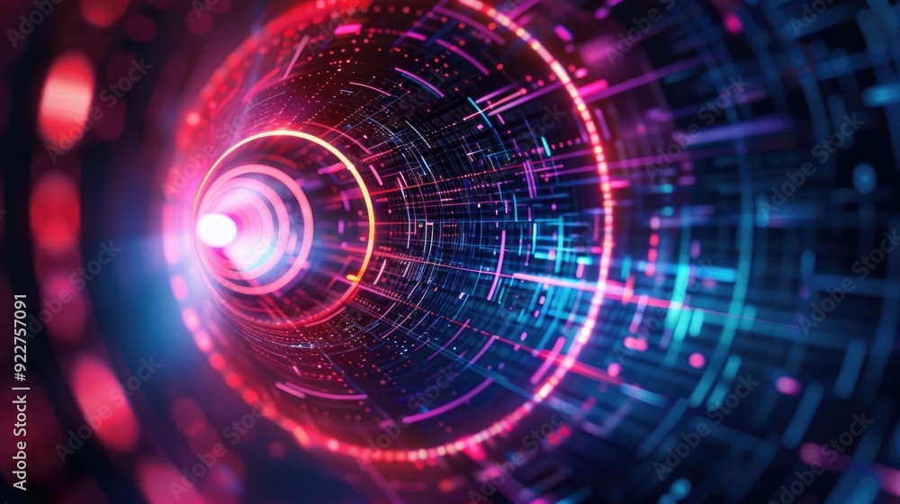 Obraz premium Abstract representation of a circular tunnel