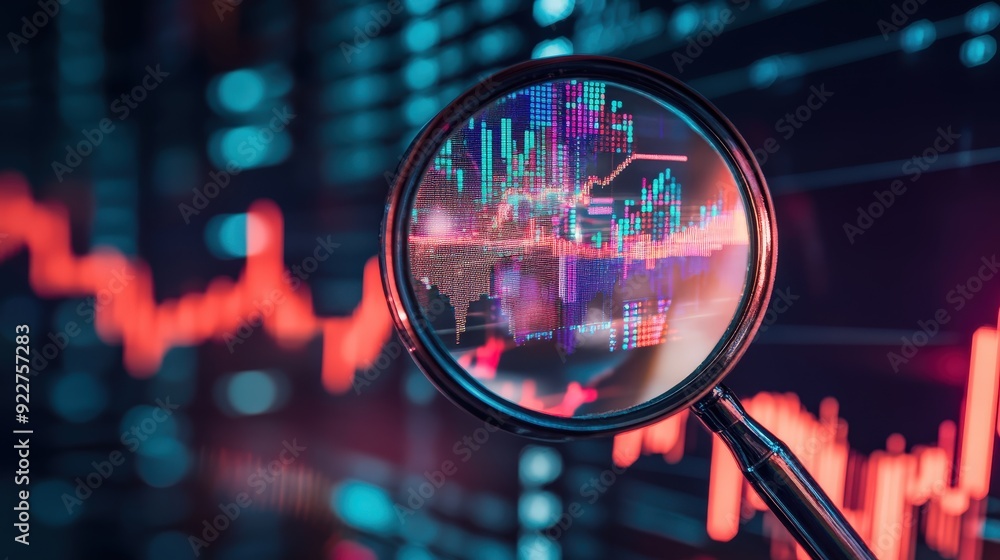 A magnifying glass over a cryptocurrency exchange platform showing detailed market analysis. A magnifying glass over a cryptocurrency exchange platform showing detailed market analysis.