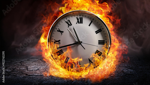 Running out of time short on time almost over finishing up time is burning up wasting time clock is running out fire flames