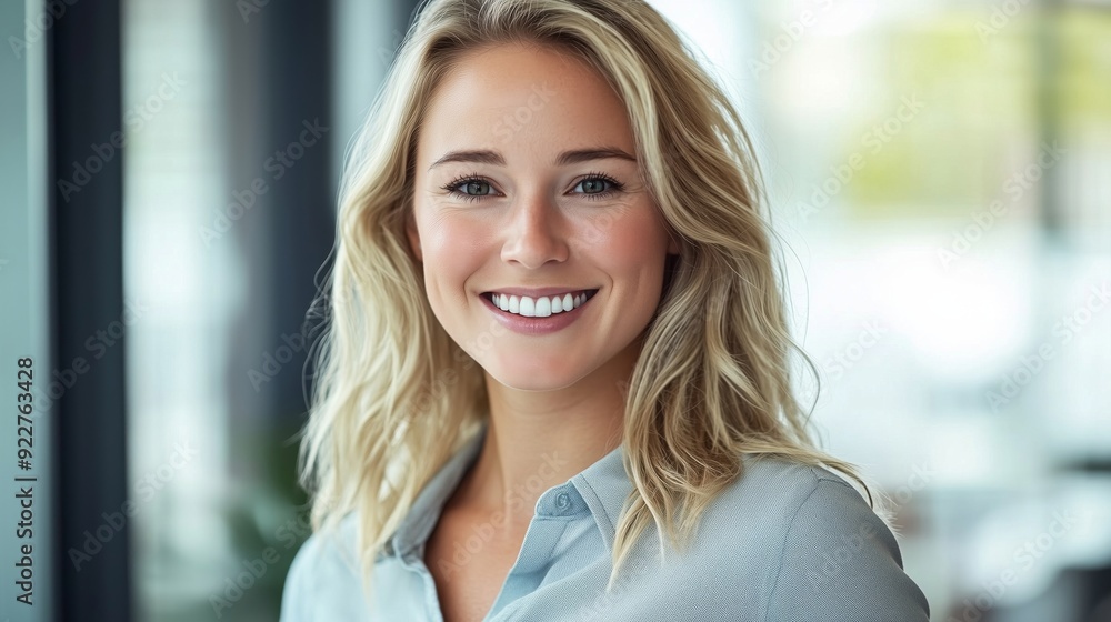 Cheerful Portrait of a Happy Woman with Blonde Hair Cheerful Portrait of a Happy Woman with Blonde Hair