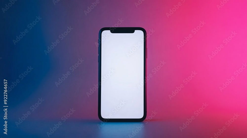 Modern Smartphone on Colorful Background Modern Smartphone on Colorful Background